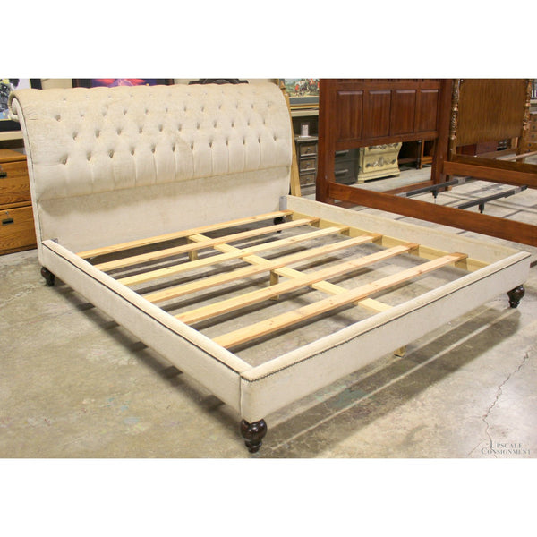 King Size Button Tufted Upholstered Bed