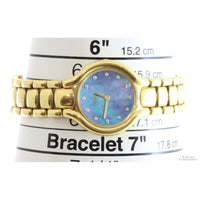 EBEL Swiss Luxury 18K Gold Lady's Quartz Wristwatch Blue MOP .057ctw Diamond