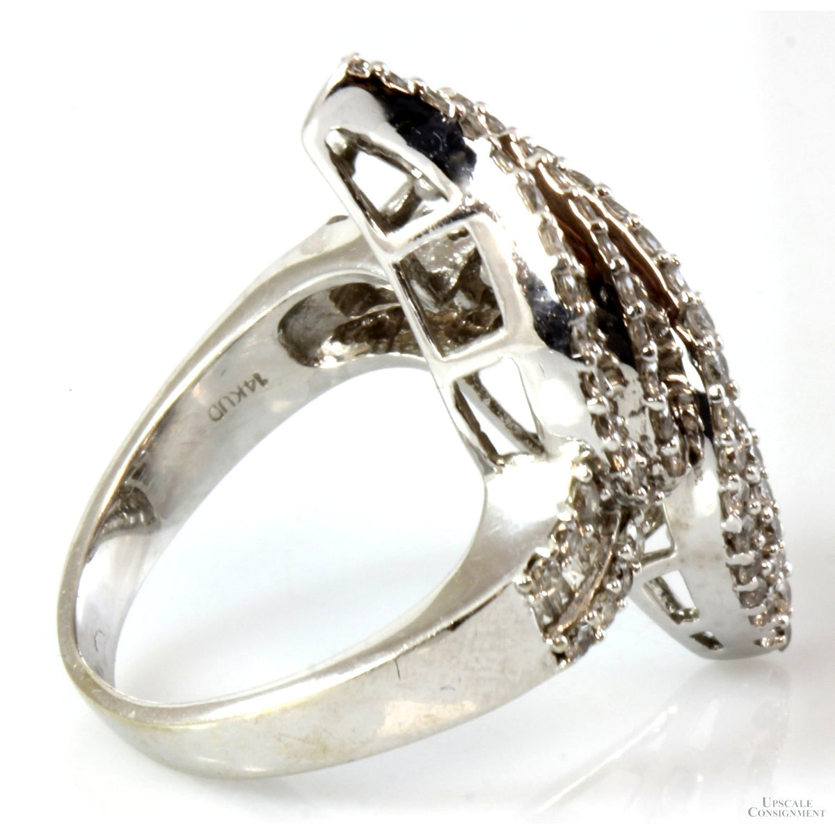 2.28ctw Diamond 14K White Gold Double Leaf Ring