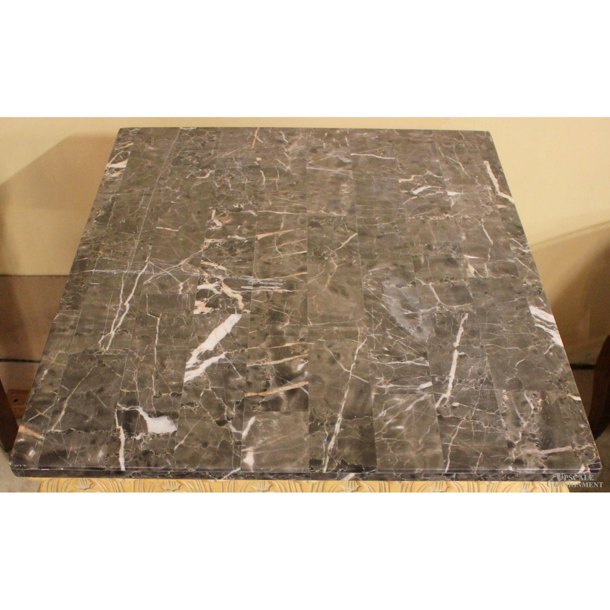Black Marble Top End Table w/Ball & Claw Feet