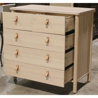 Birch Chest of Drawers w/Leather Pulls
