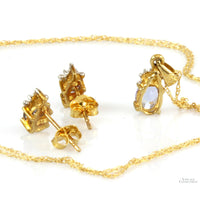 Tanzanite & Diamond 10K Gold Pendant Necklace & Earrings