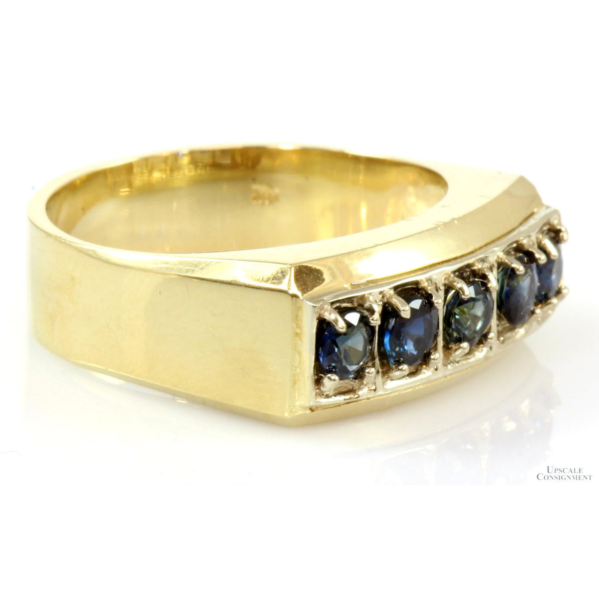 1.10ctw Blue Sapphire 14K Yellow Gold Unisex Ring