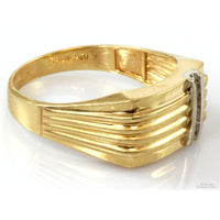 Vintage .09ctw Diamond 10K Yellow Gold Men's Signet Ring