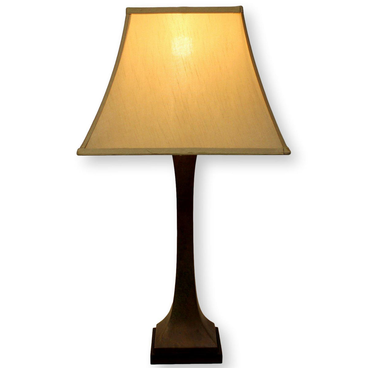 Square Bronze Toned Table Lamp w/Square Shade