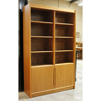 Teak Double Bookcase w/Cabinet