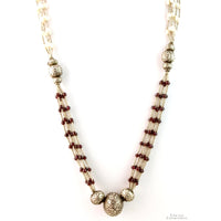 Multi-Strand Freshwater Pearl & Garnet Sterling Silver Necklace