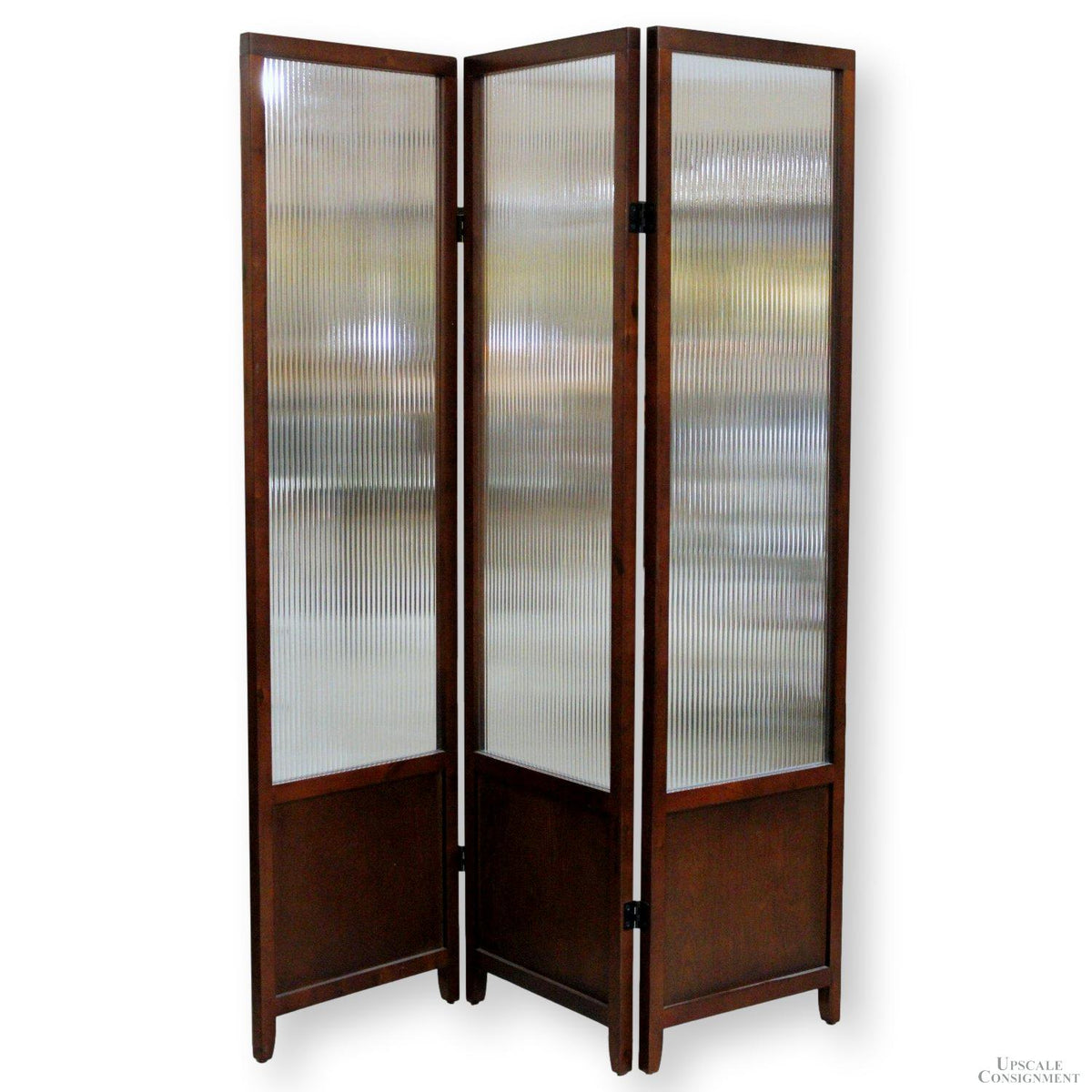 Bentwood Furniture Reeded Glass 3 Panel Room Divider