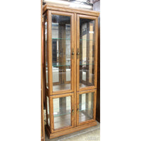Oak 4 Door Curio Cabinet
