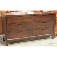 Modern Mahogany 6 Drawer Dresser