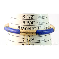 Vintage 14K Gold & Lapis Hinged Bangle | Natural Pyrite Inclusions