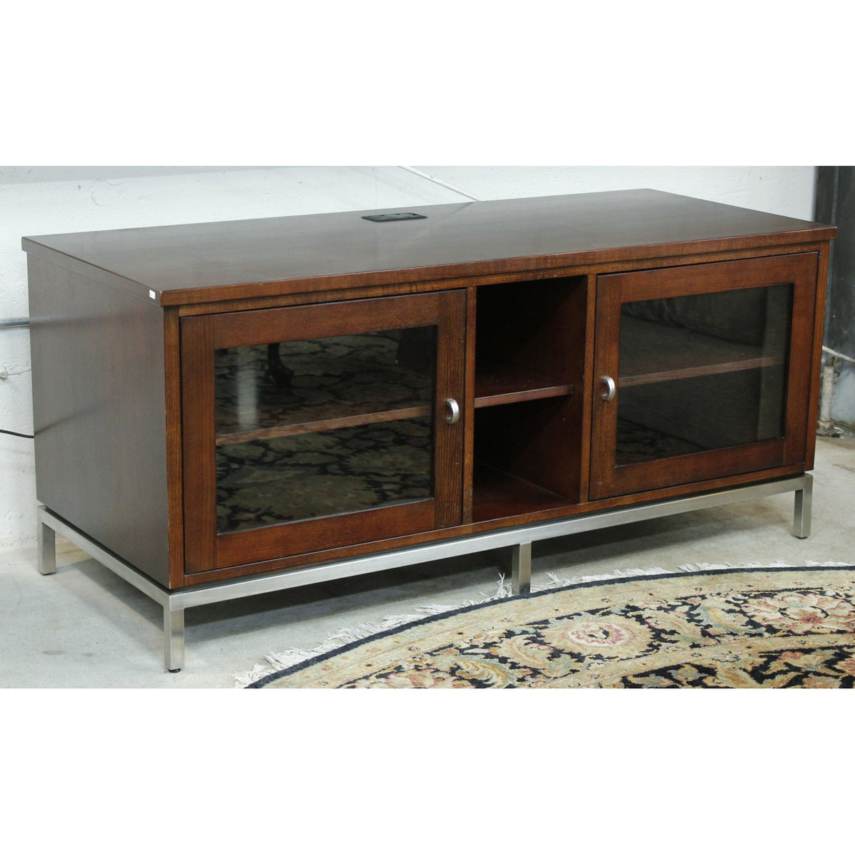 Ethan Allen Glass Door Media Console