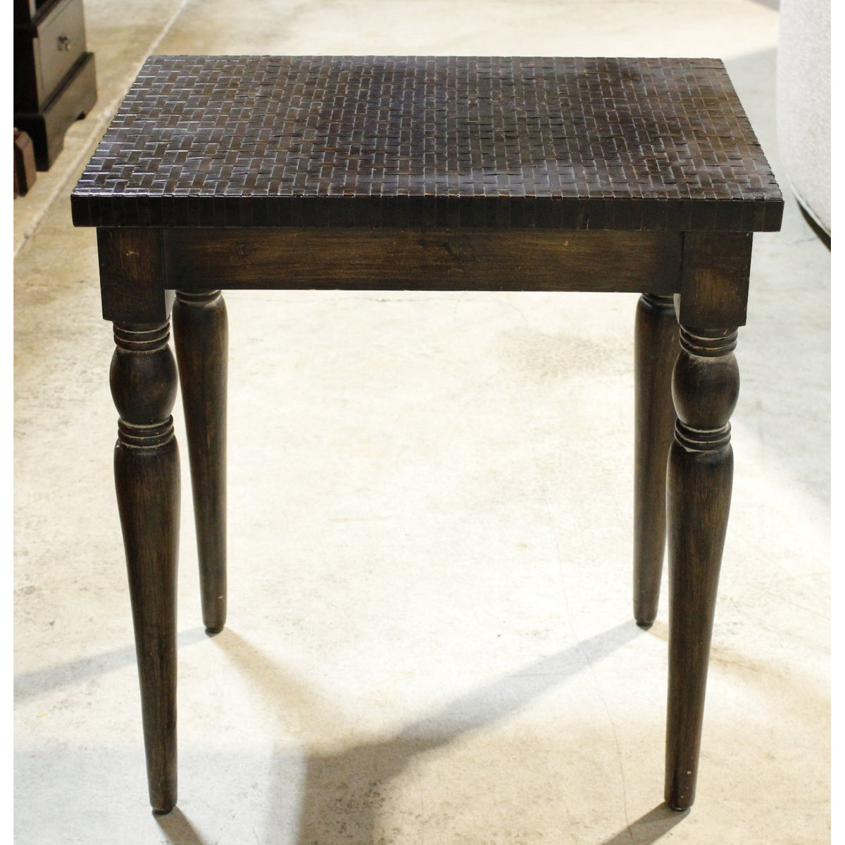 Uttermost Black Accent Table w/Woven Top