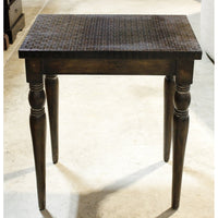 Uttermost Black Accent Table w/Woven Top