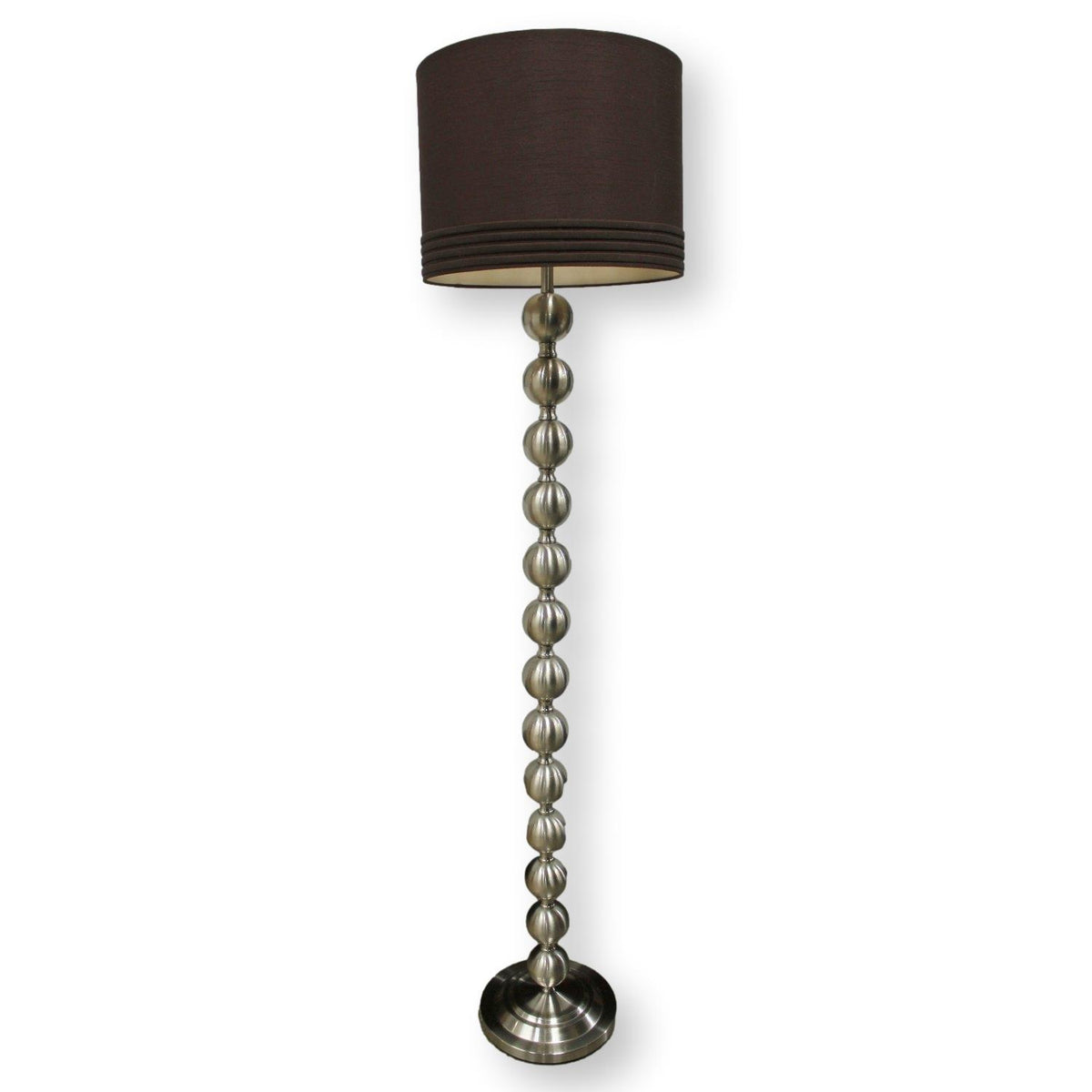Brushed Nickel Stacked Sphere Floor Lamp