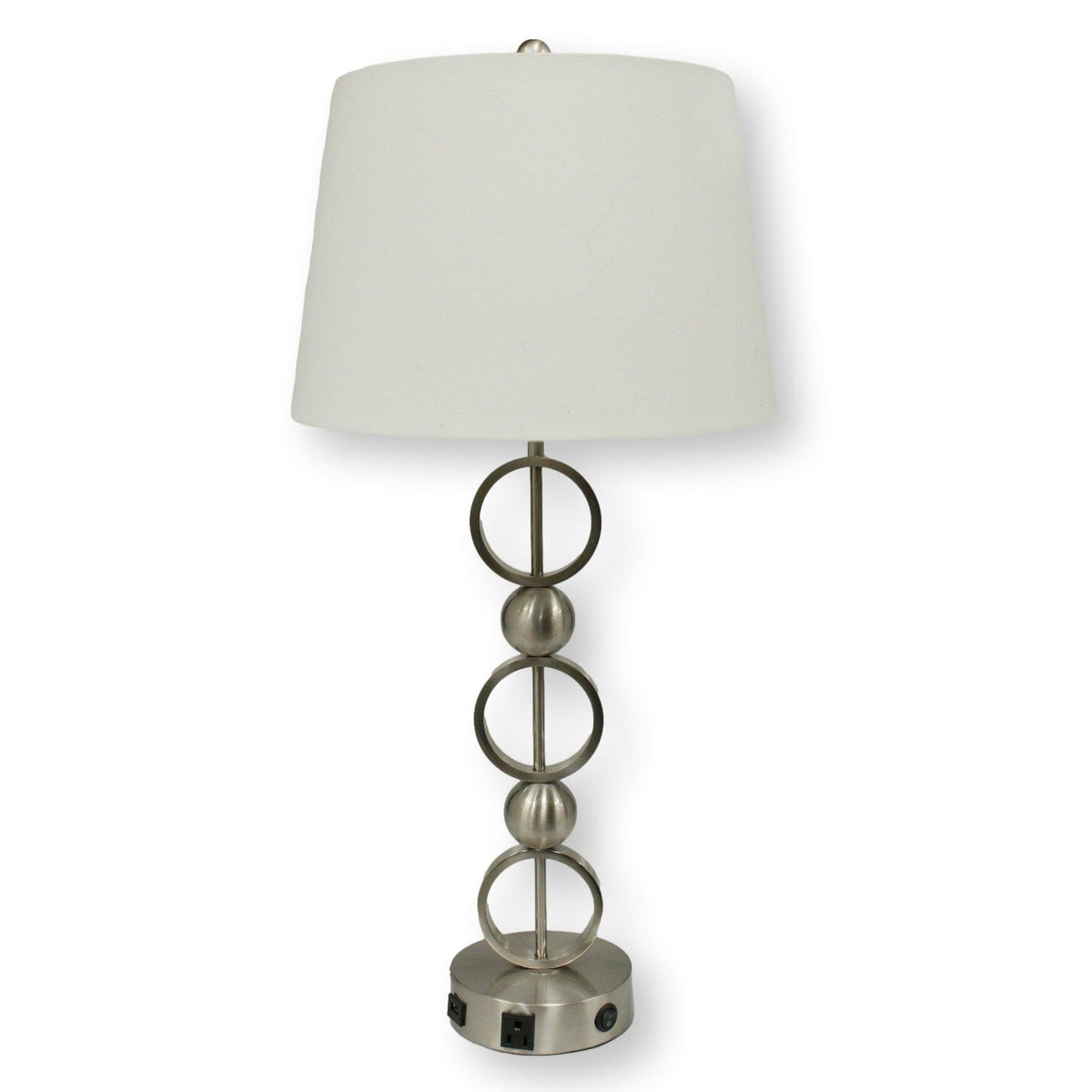 Brushed Nickel 'Stacked Circles" Table Lamp