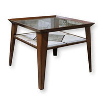 Ercol Furniture Glass Top End Table w/Tile