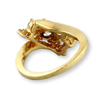 14K Yellow Gold 1.19ctw Diamond Bypass Style Ring