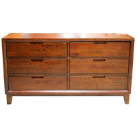 Modern Mahogany 6 Drawer Dresser