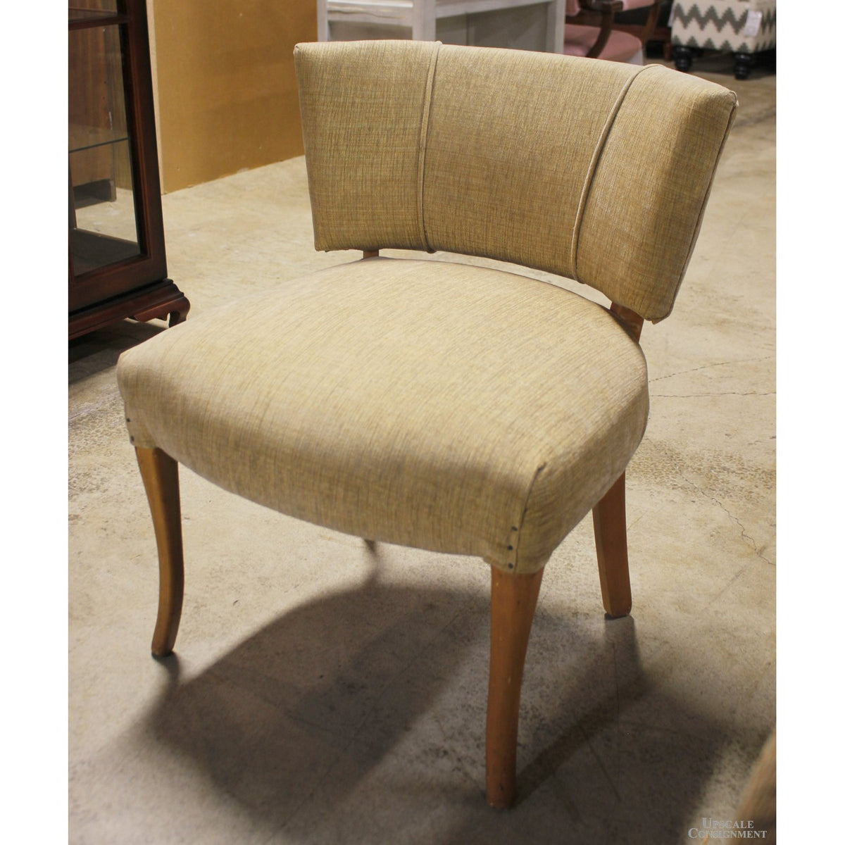 Tan Lowback Accent Chair