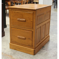 Large Oak 2 Drawer File Cabinet