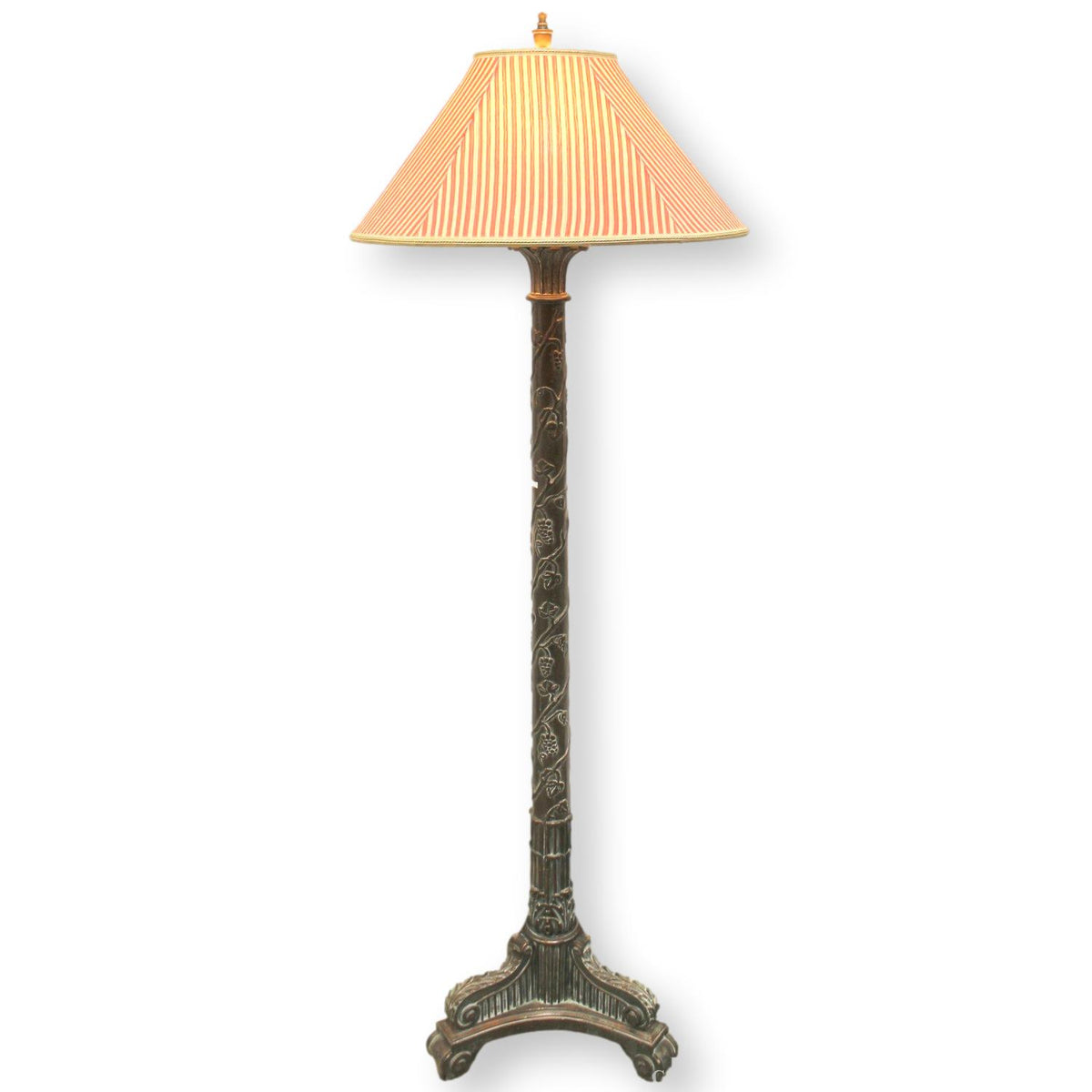 Ornately Carved Metal Floor Lamp