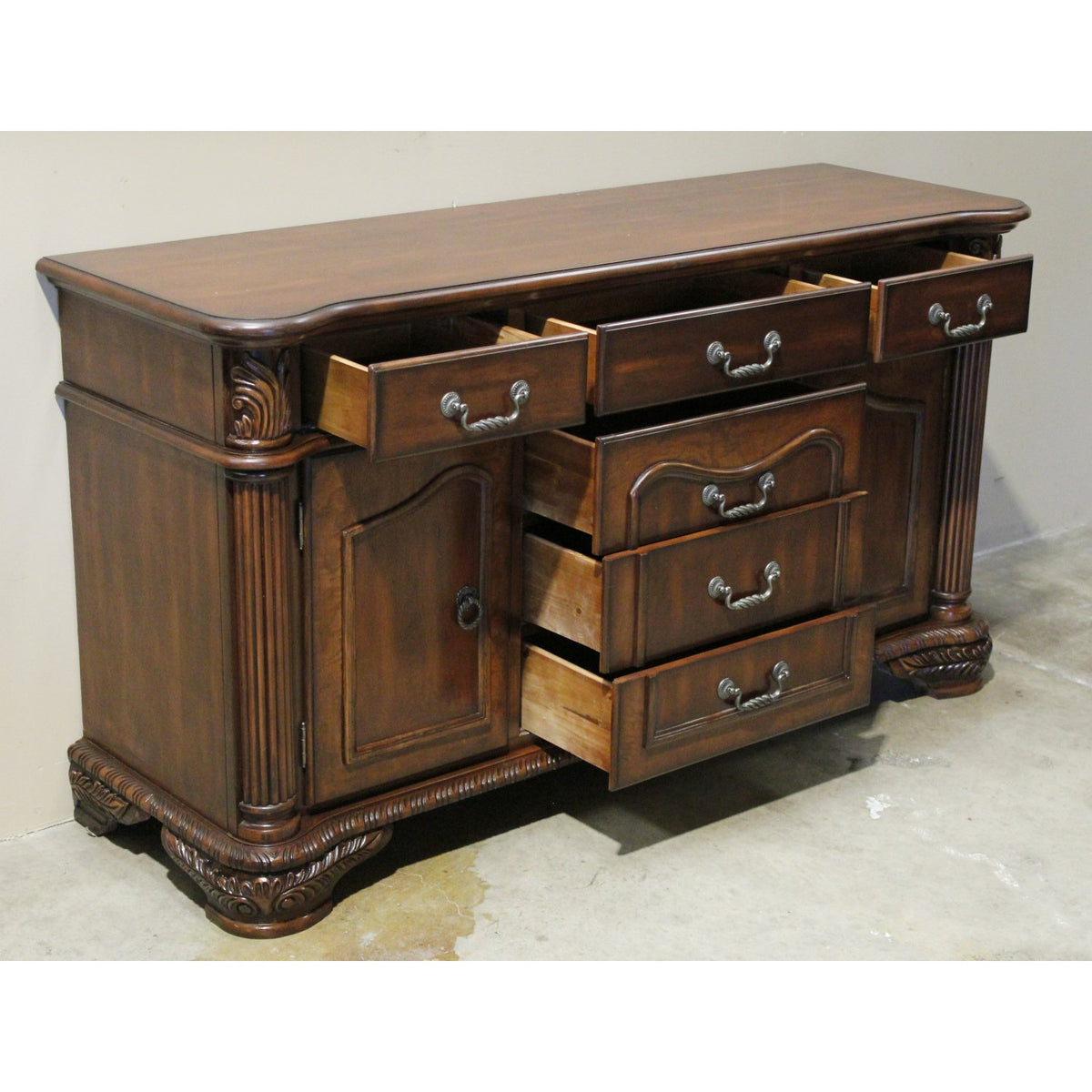 Sideboard w/Columns & Carvings