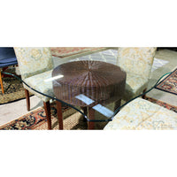 Glass Top Table w/4 Floral Print Chairs