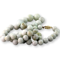 Nephrite Jade Graduated Bead Necklace with 14K Gold Filled Clasp