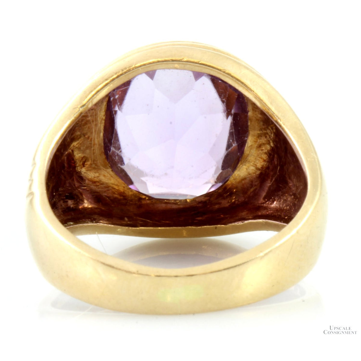 6.57ct Oval Amethyst Gemstone 14K Yellow Gold Men's Ring