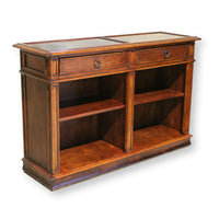 2 Drawer Console w/Black Scrollwork Inlay Top