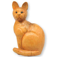 Wooden Cat Statue