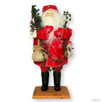 Lynn Haney 18'' Santa Figure, Red w/White Snow Flakes