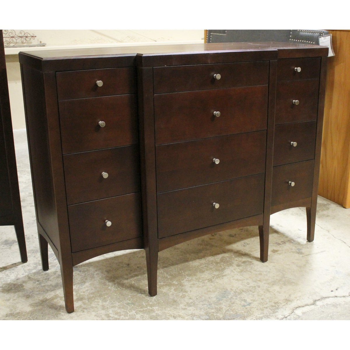 Modern Dark Finish 12 Drawer Dresser