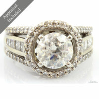 3.39ctw Diamond 14K Gold Ring Clarity Enhanced 2.08ct Solitaire