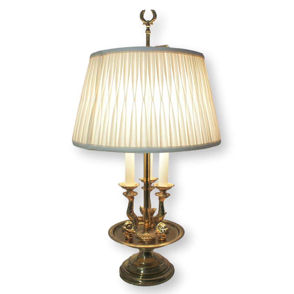 Bouillotte Style Brass Koi Table Lamp