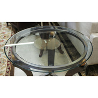 Round Glass Side Table w/Tripod Base