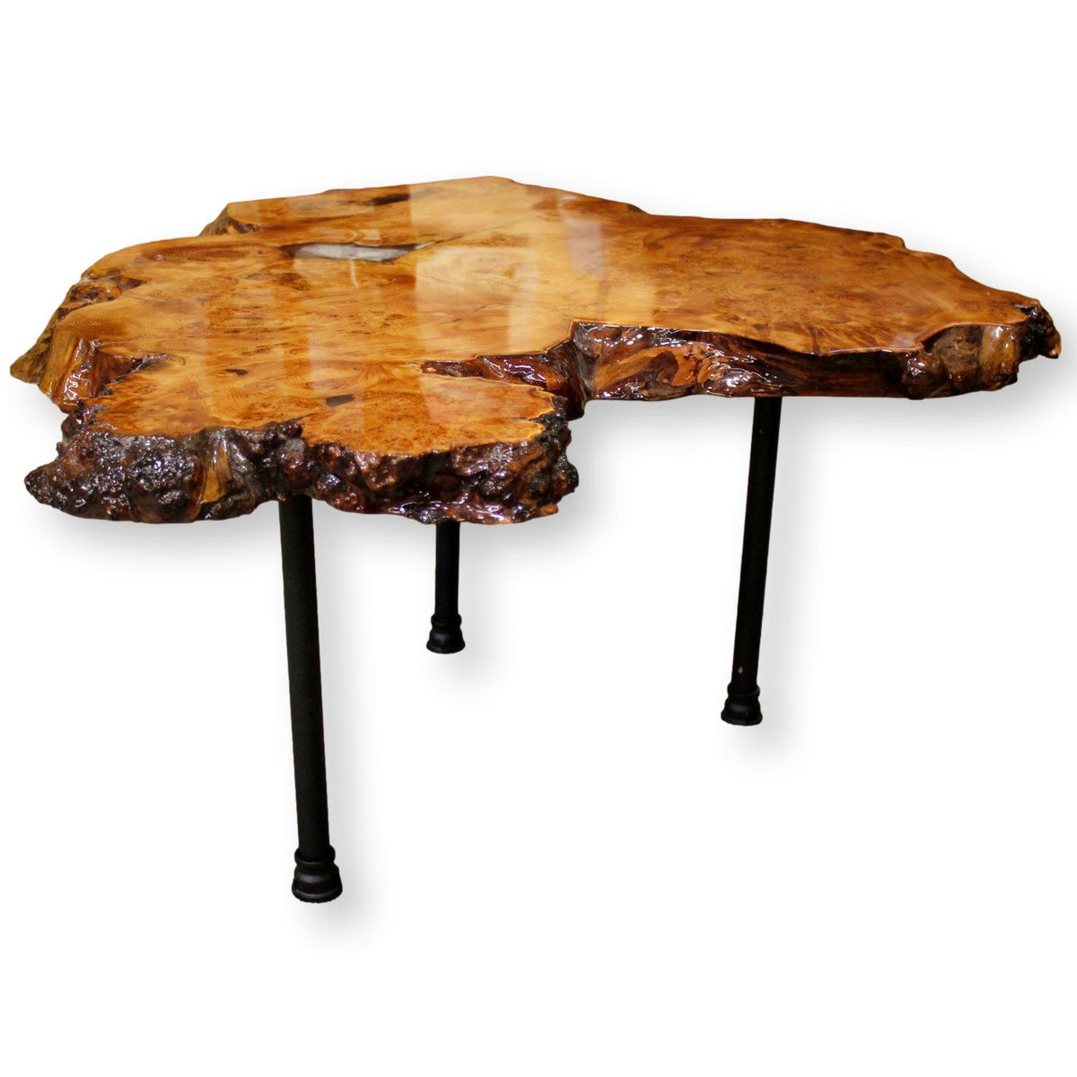 Live Edge Burlwood Slab Coffee Table