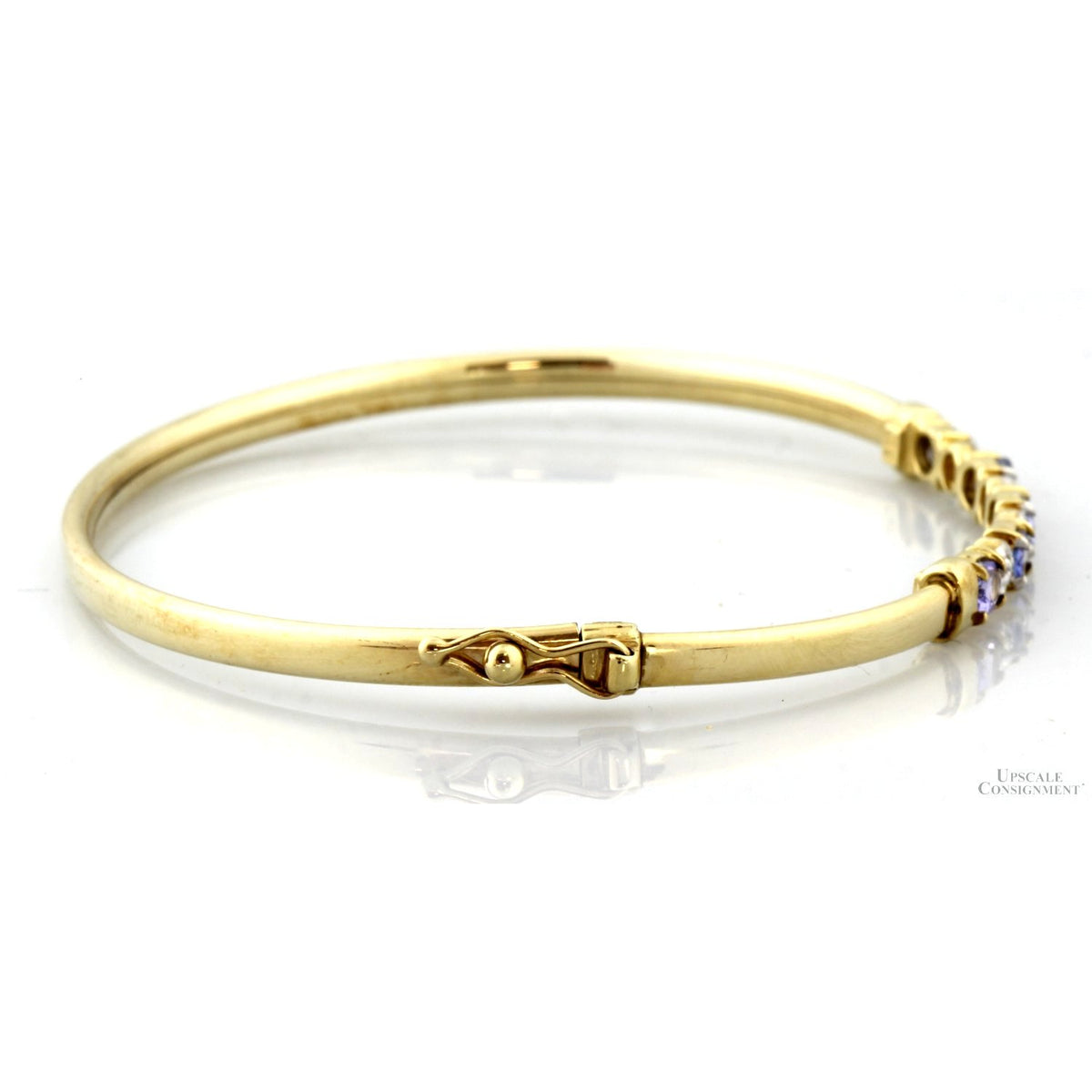 Clyde Duneier Tanzanite & Diamond Bangle in 10K Yellow Gold