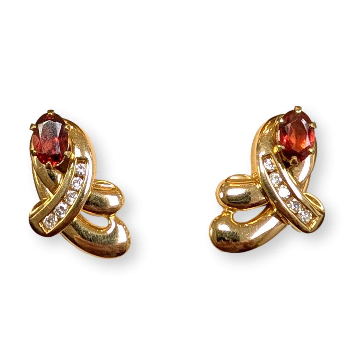 Double Pair of 14K Gold & .20ctw Diamond Nesting Earring Jackets