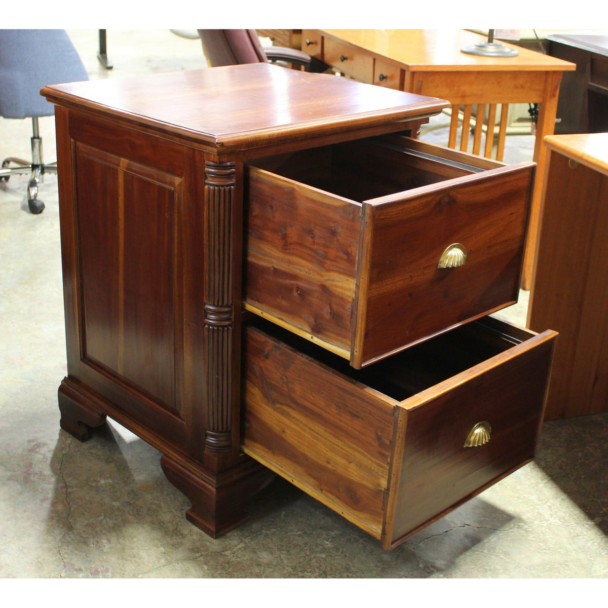 Tropical Wood Two Drawer File Cabinet