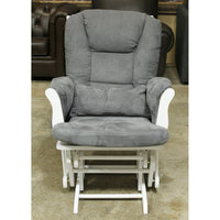 Storkcraft White & Gray Glider Chair w/Ottoman