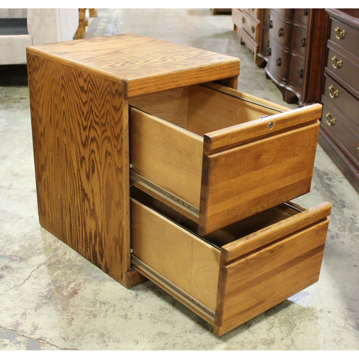 2 Drawer Oak File Cabinet