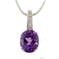 Amethyst Topaz & Diamond 14K Gold Pendant & Silver Necklace