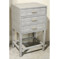 3 Drawer Faux Shagreen Accent Chest