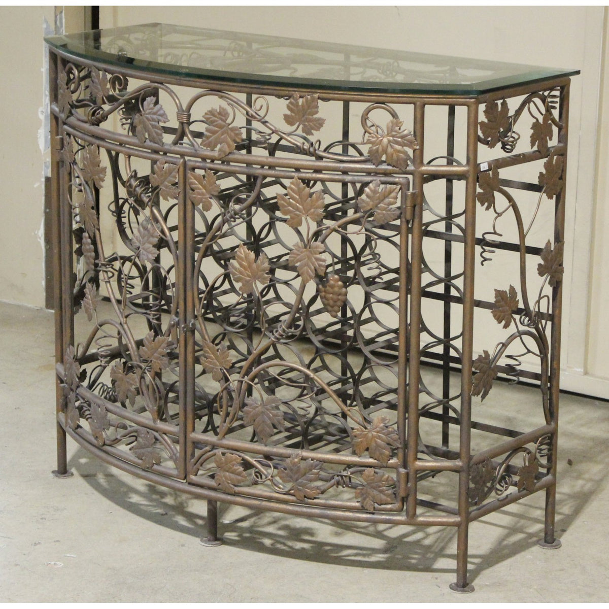 Metal Vines & Leaves Wine Cabinet