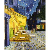 Framed Oil Painting 'Cafe Terrace at Night'