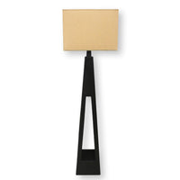 Dark Brown Sculptural Floor Lamp w/Rectangle Shade