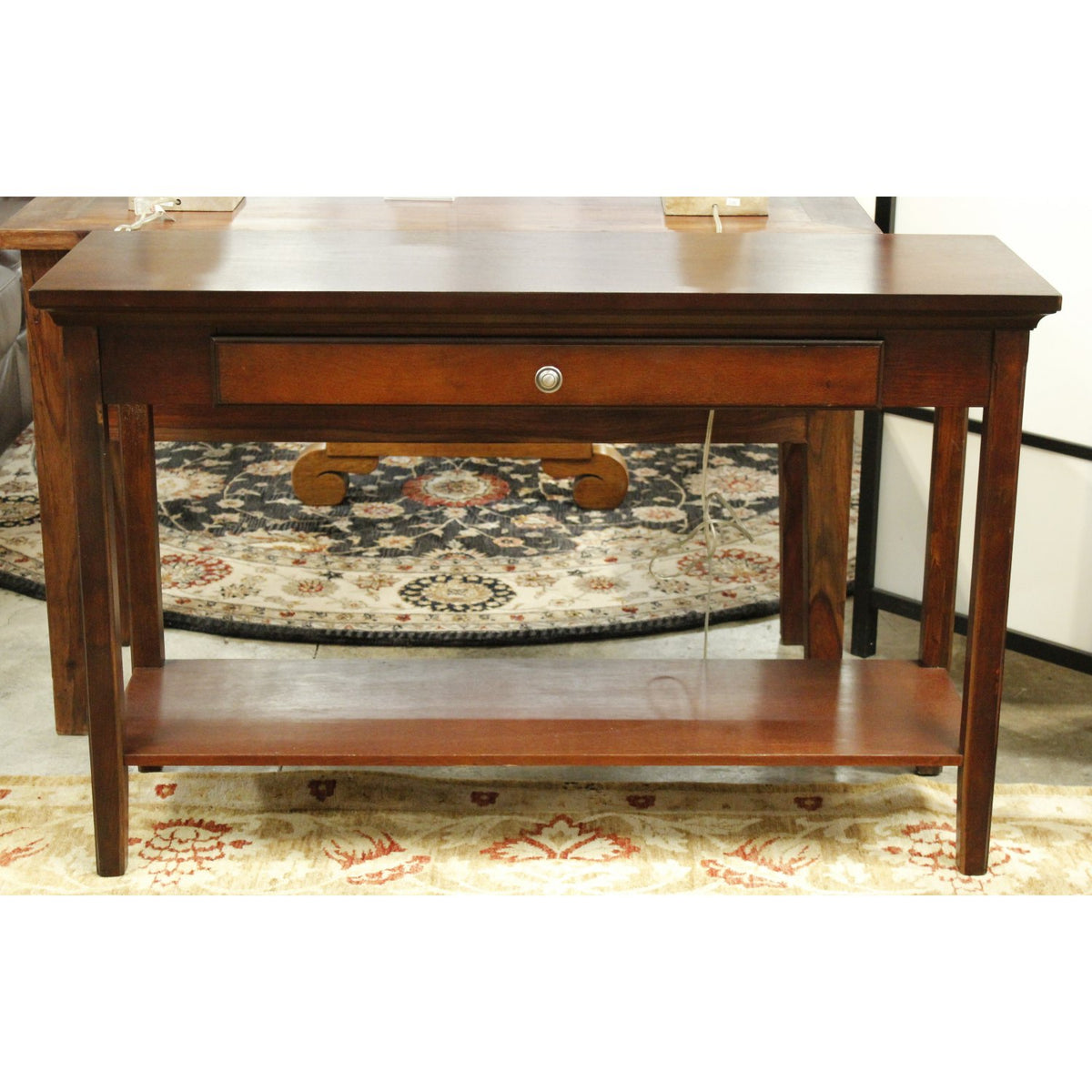 Dark Mahogany Console Table w/Drawer