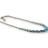 Sky Blue to Swiss Blue Topaz Gems Graduated Color Necklace